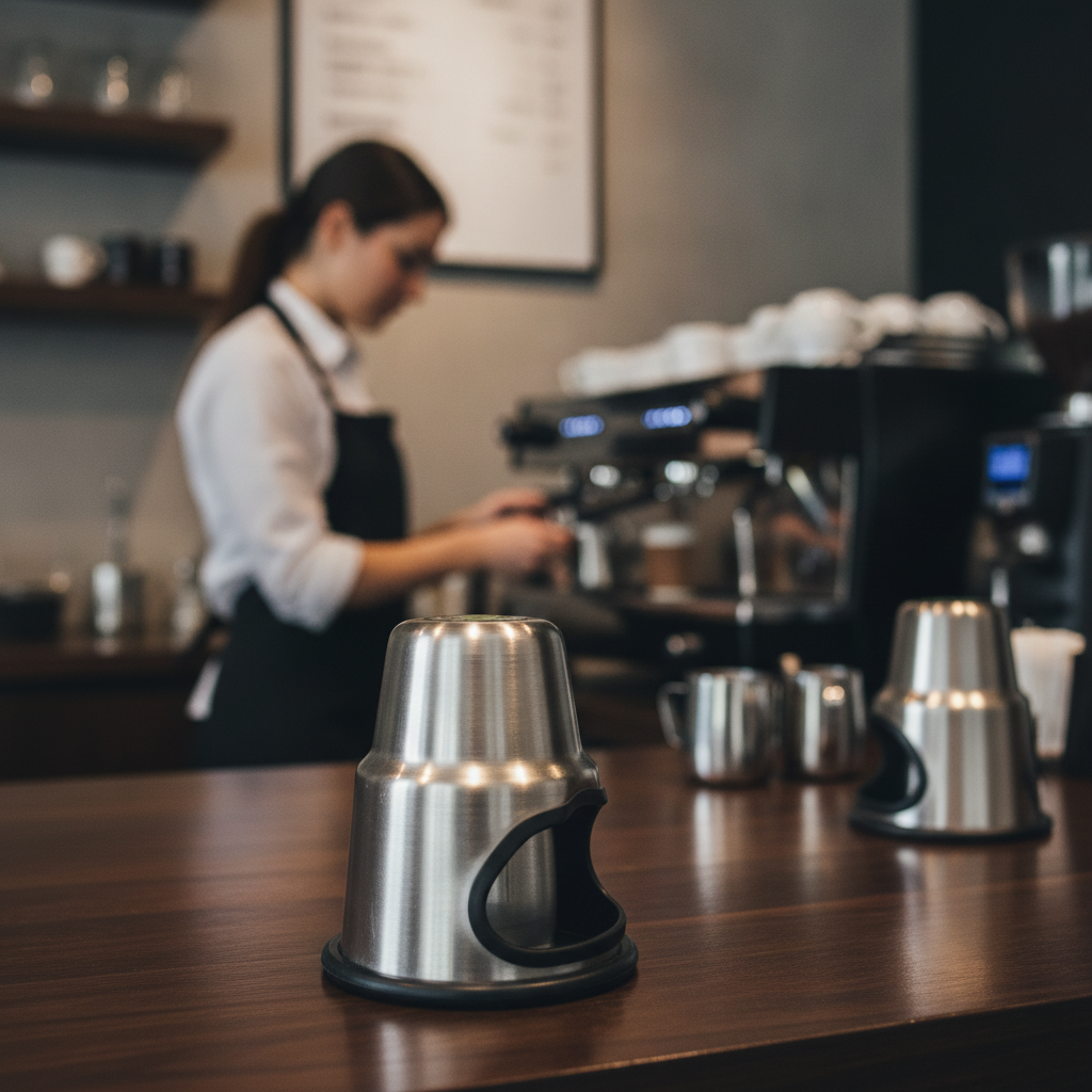 Stainless Steel Coffee Cup Lid Applicator for Cafés