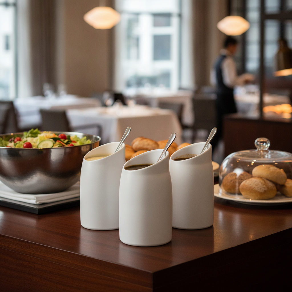 Melamine Dressing Pot 1L for Buffet Presentation