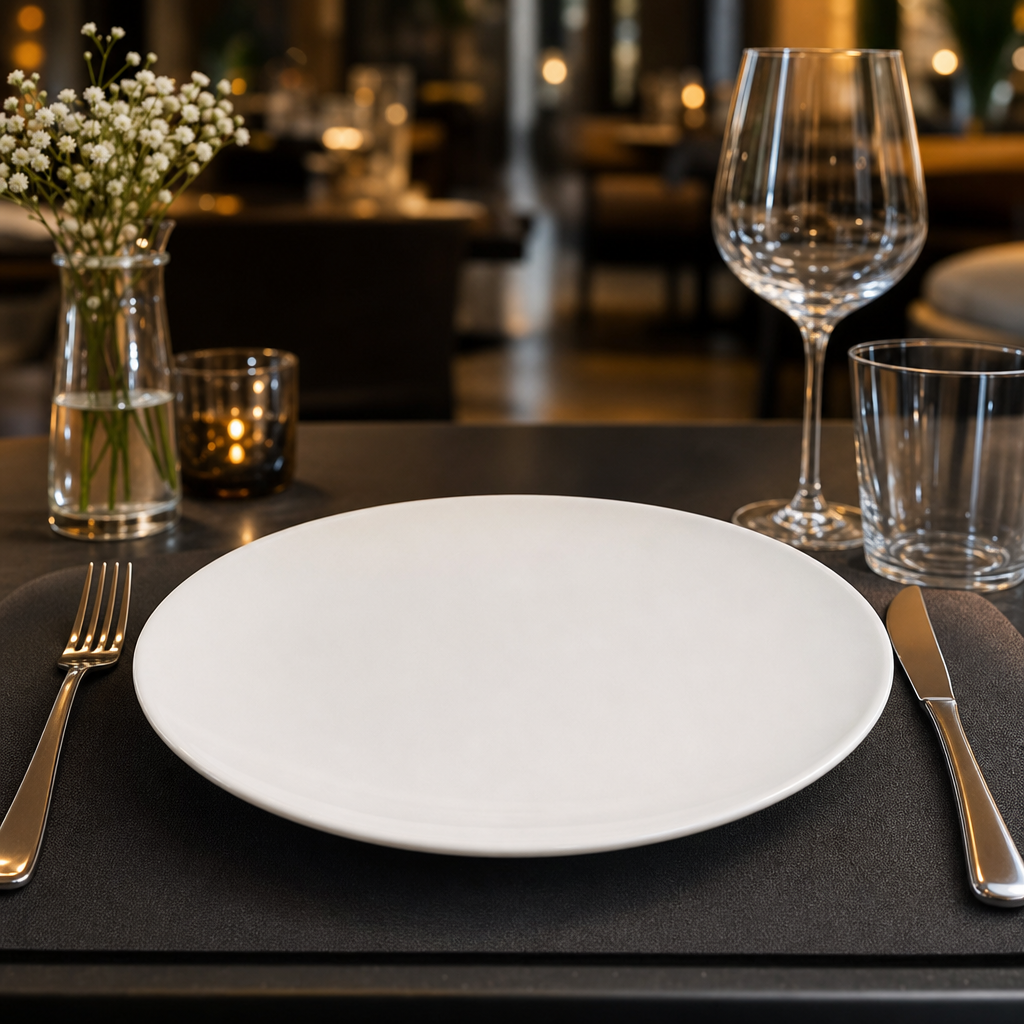 Round Elevations Dessert Plates 220mm Fine China for Upscale Dining (Pack of 12)