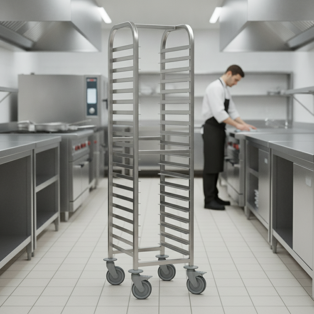 Stainless Steel Gastronorm Racking Trolley 20 Shelf for Commercial Use