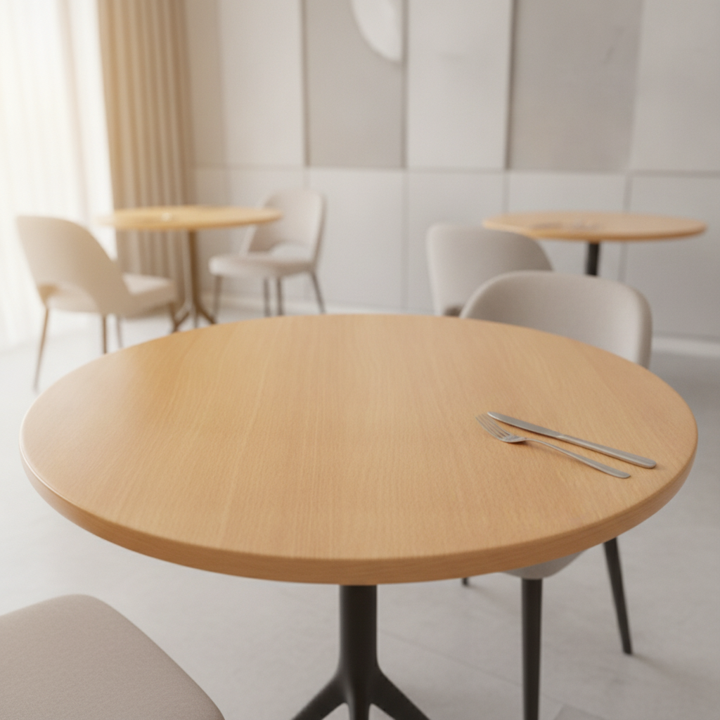 High Density Woodchip Round Table Top 600mm for Dining Areas