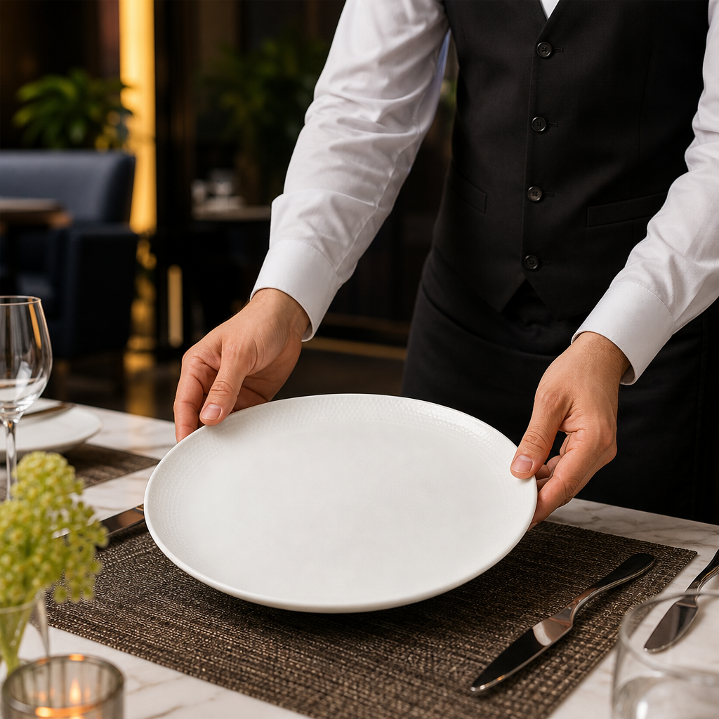 Organic Plates 286mm Vitrified Ceramic for Dining (Pack of 12)