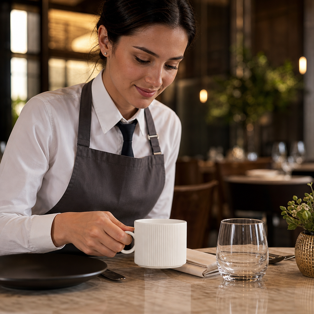 Can Cups 227.5ml Vitrified Porcelain for Upscale Dining (Pack of 12)