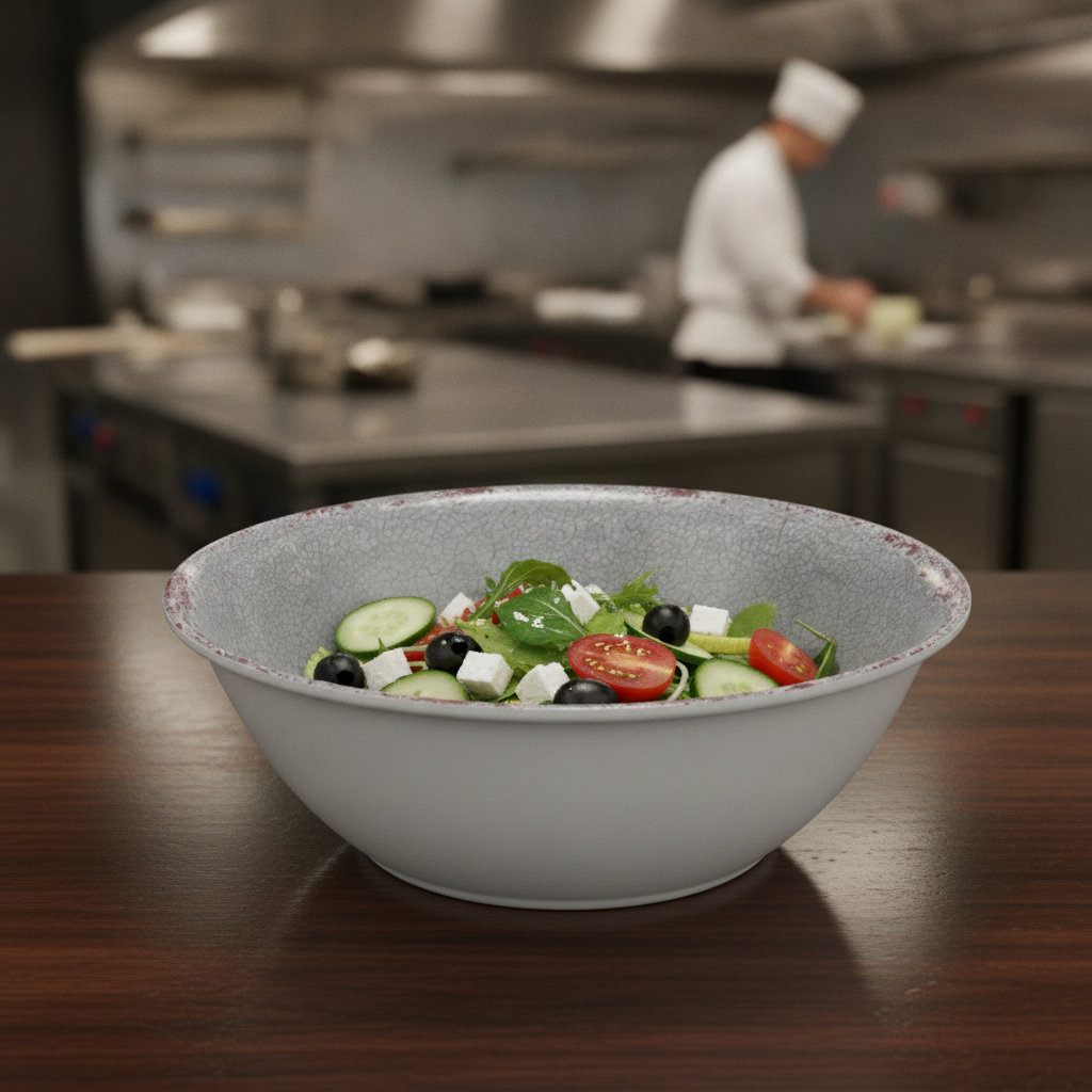 Melamine Grey Bowl 1.3L for Presenting Culinary Creations
