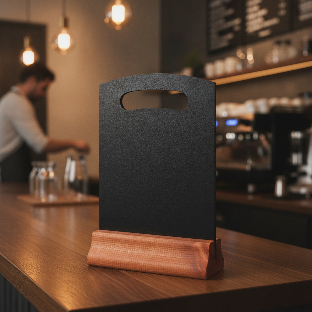 Wooden Double-Sided Handheld Board for Bars & Cafés