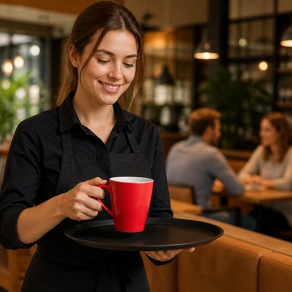 Stoneware Cafe Latte Cups 340ml for Restaurants & Cafés (Pack of 12)