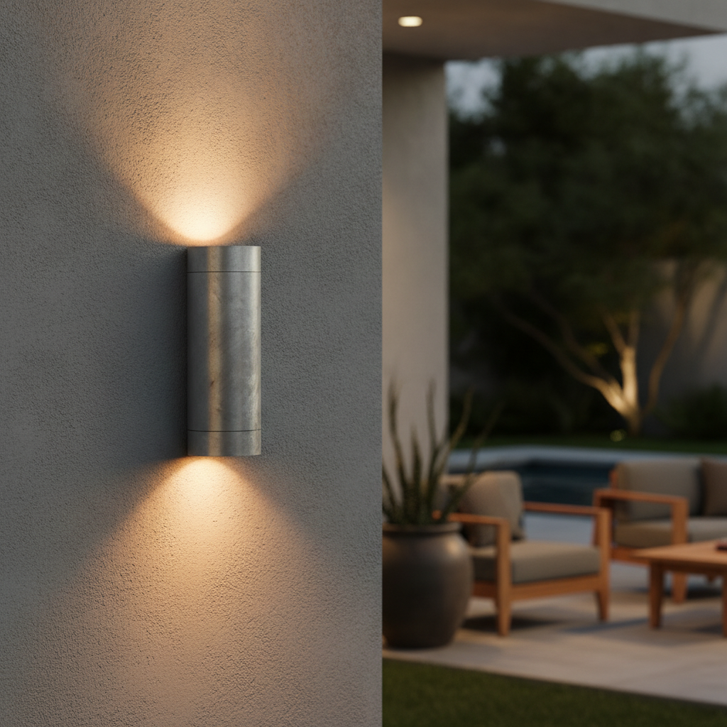 Steel Outdoor Wall Light with Dual Lighting Effect for Patios