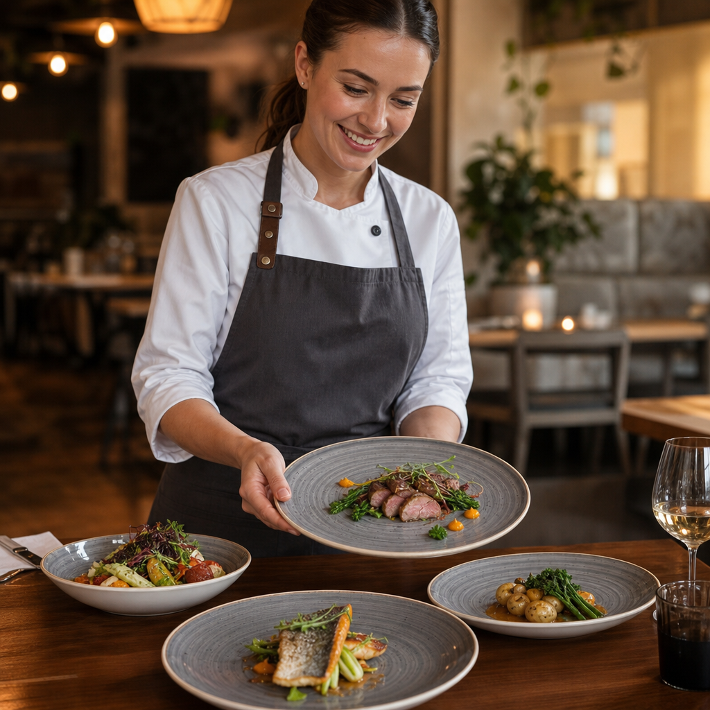 Walled Plates Grey Vitrified Ceramic for Stylish Dining (Pack of 6)