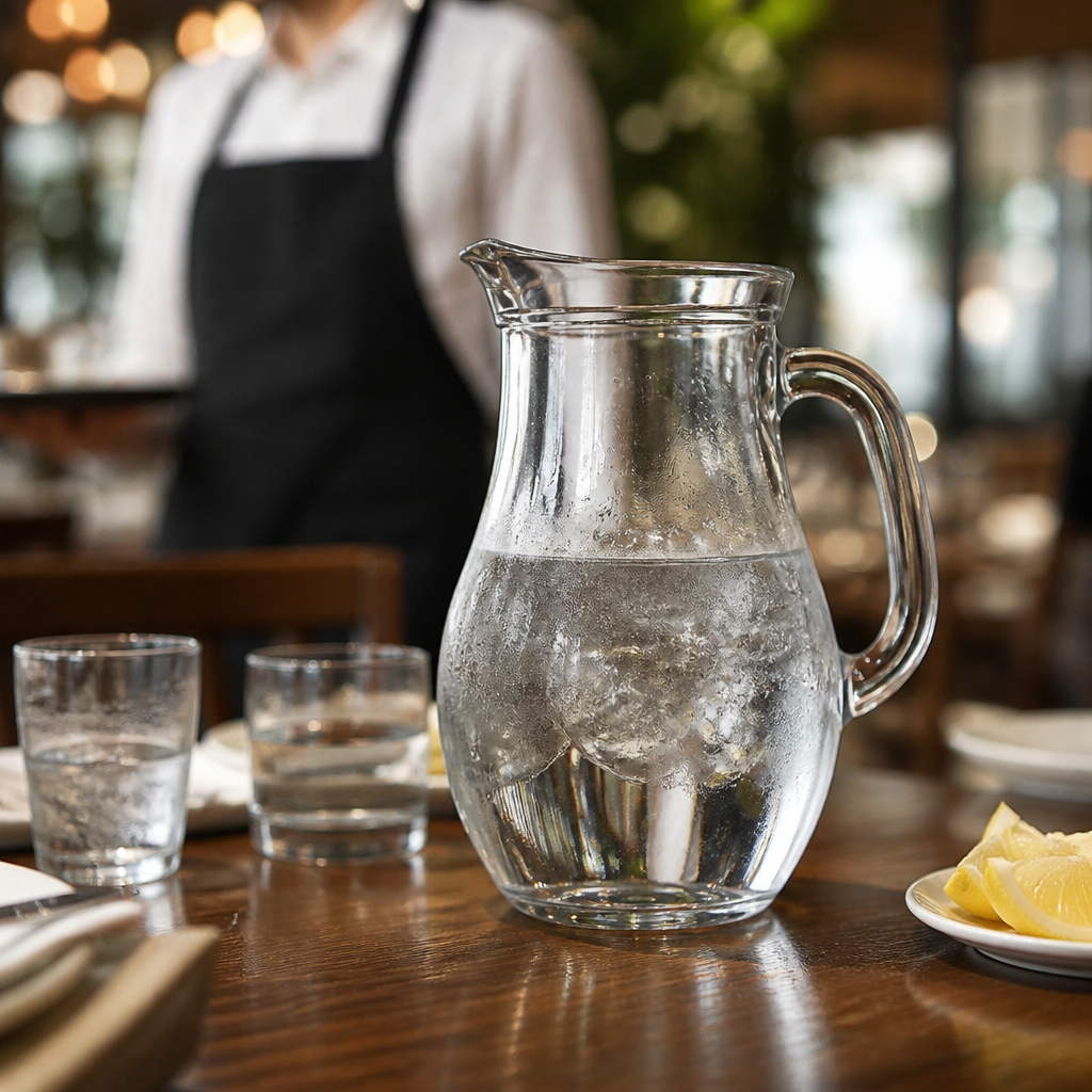 Glass Bistro Jug 1L for Serving Drinks (Pack of 6)