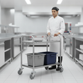 Stainless Steel Two Tier Clearing Trolley for Efficient Transport