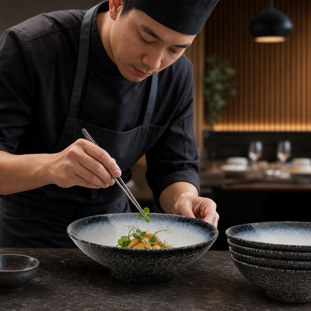 Dappled Bowls 220mm Stoneware for Contemporary Restaurants (Pack of 12)