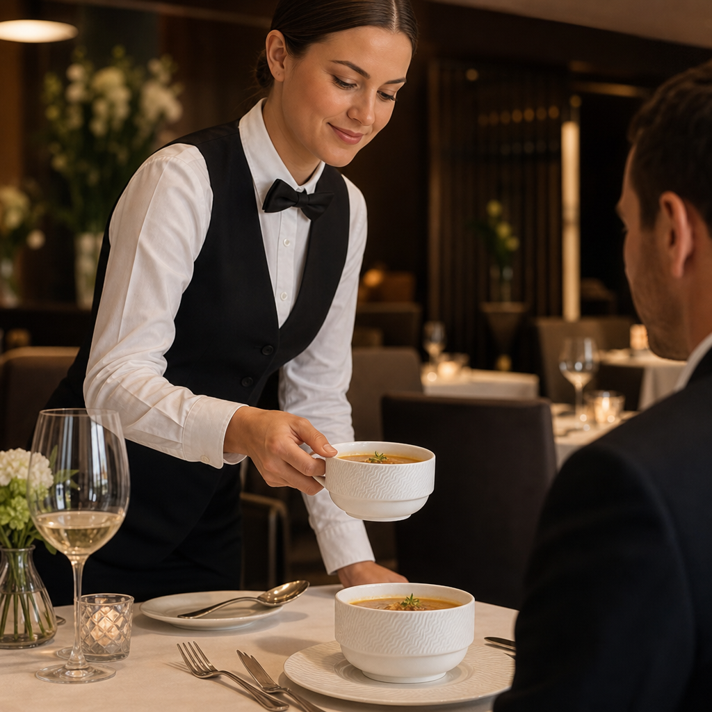 Stacking Soup Cups 285ml Bone China for Upscale Dining (Pack of 12)