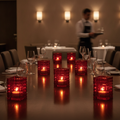 Ruby Glass Optic Block Lamp 67mm for Dining Ambiance (Pack of 6)