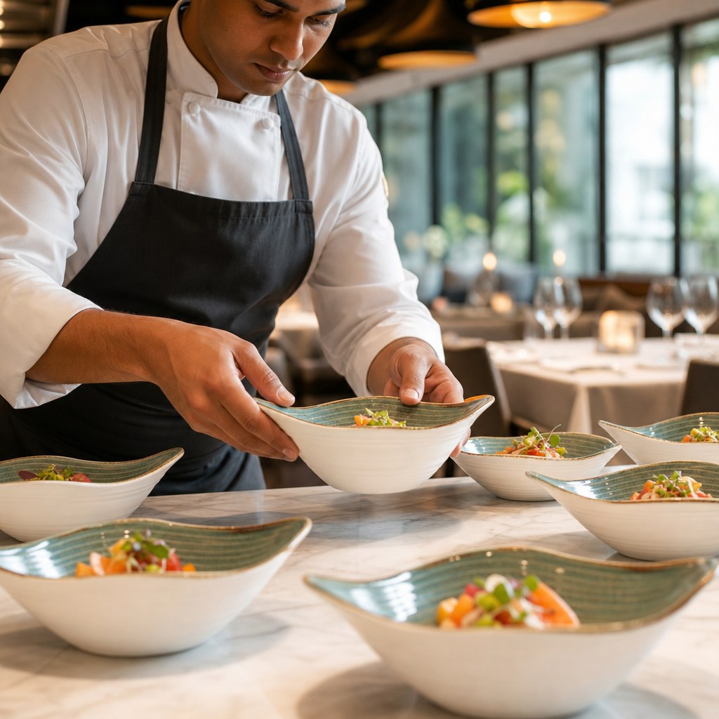 Alumina Tall Bowls 180mm Vitrified Ceramic for Fine Dining (Pack of 12)