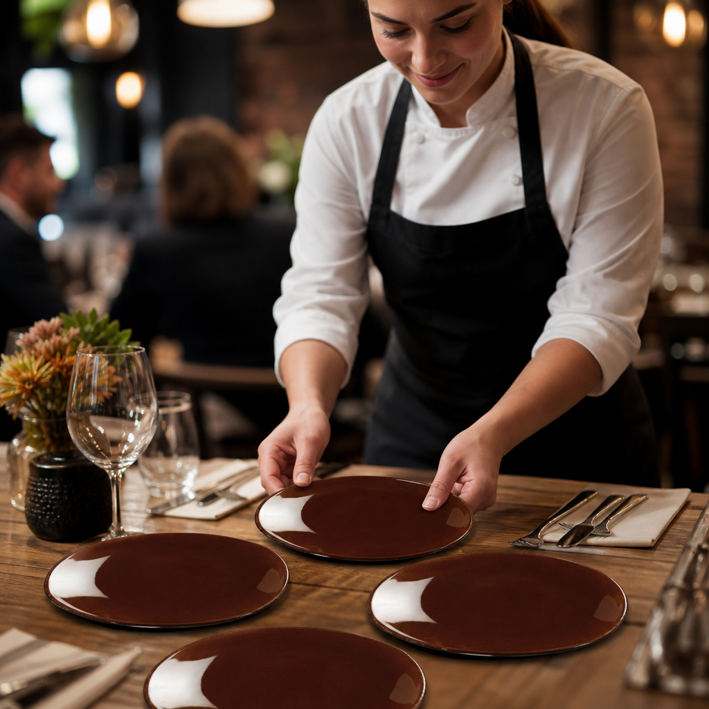 Plates 255mm Porcelain for Dining Tables (Pack of 24)