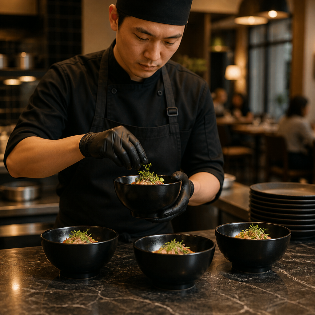 Spark Bowls 550ml Black Porcelain for Event Dining (Pack of 6)