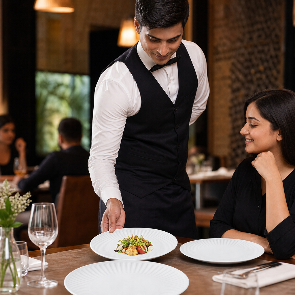 Coupe Plates 260mm Vitrified Ceramic for Dining (Pack of 12)