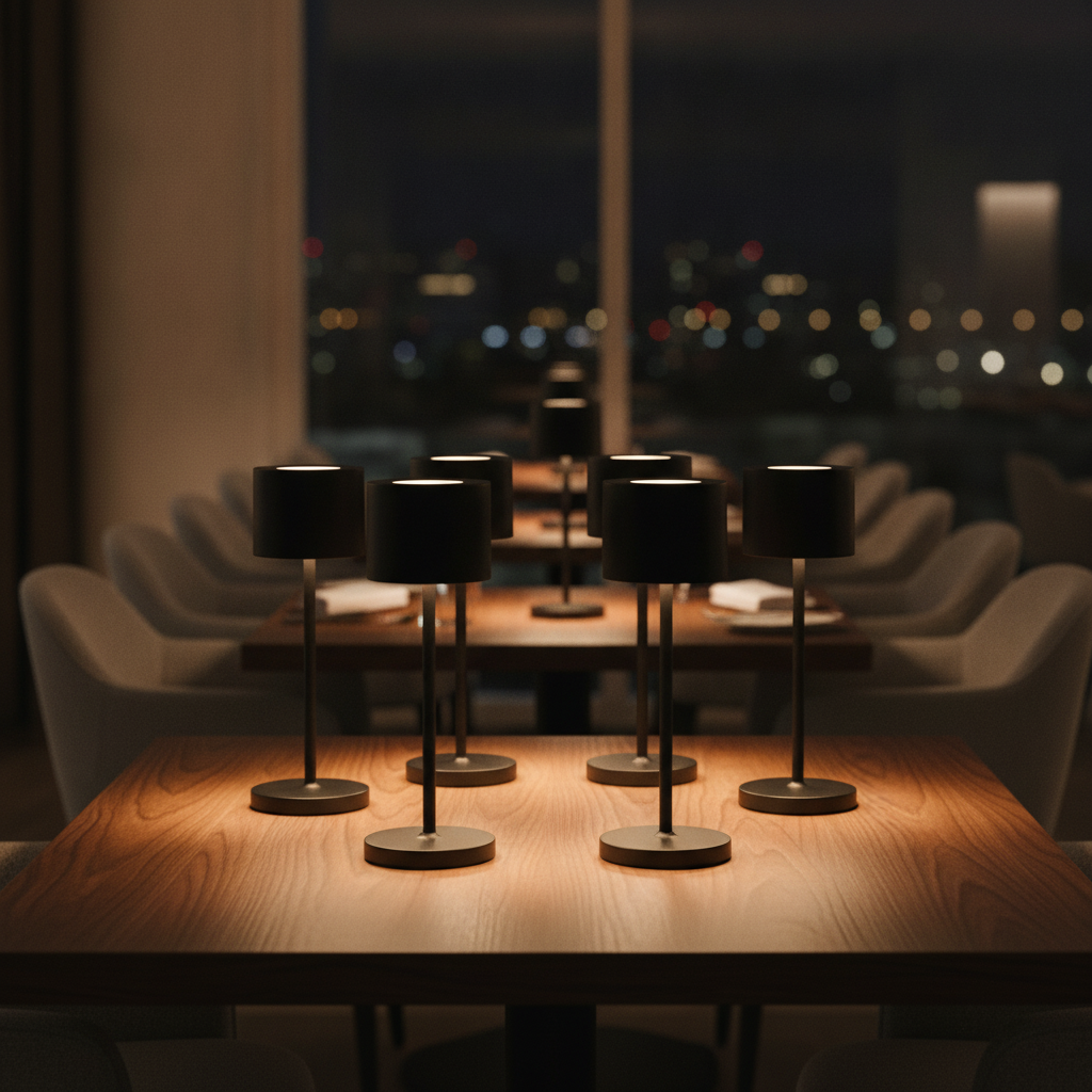 Aluminium Alloy Cordless Table Lamps 260mm for Hospitality Spaces (Pack of 6)