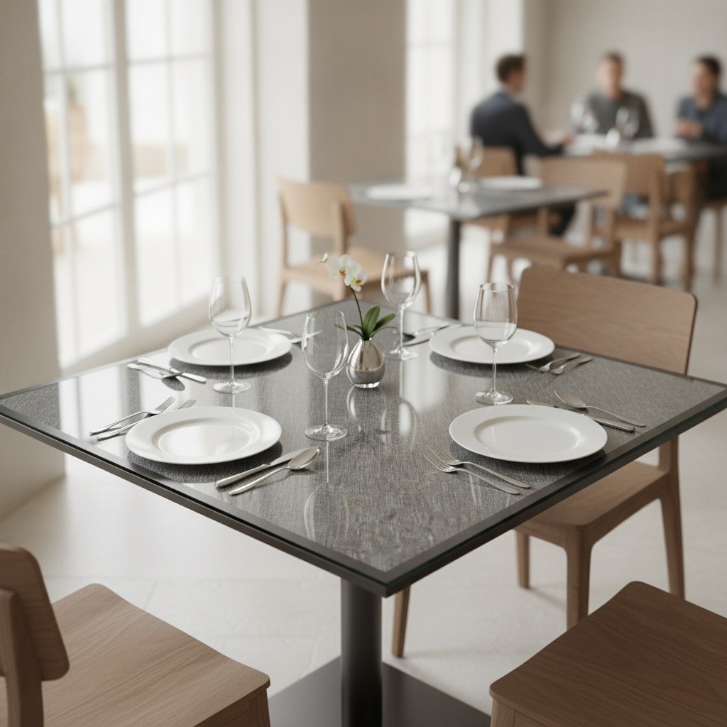 Tempered Glass Square Table Top 700x700mm for Dining Areas