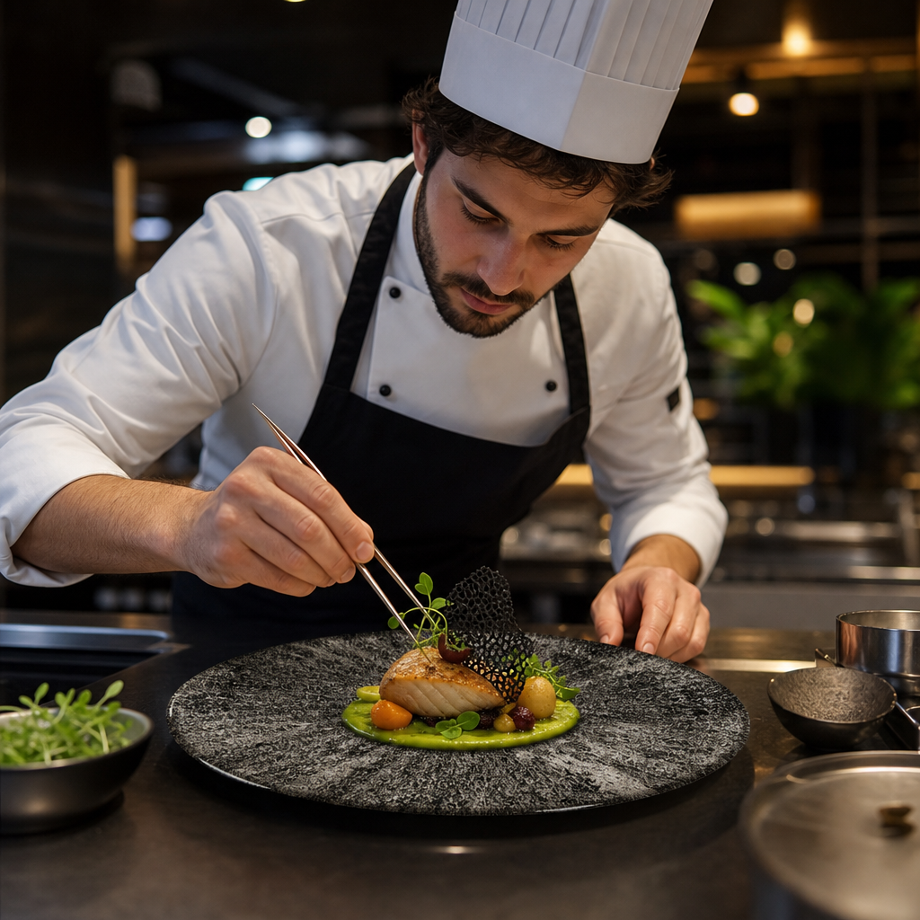 Chefs Plates Black Vitrified Ceramic for Creative Plating (Pack of 12)