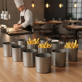 Stainless Steel Vintage Chip Cups 85mm for Stylish Dining (Pack of 12)