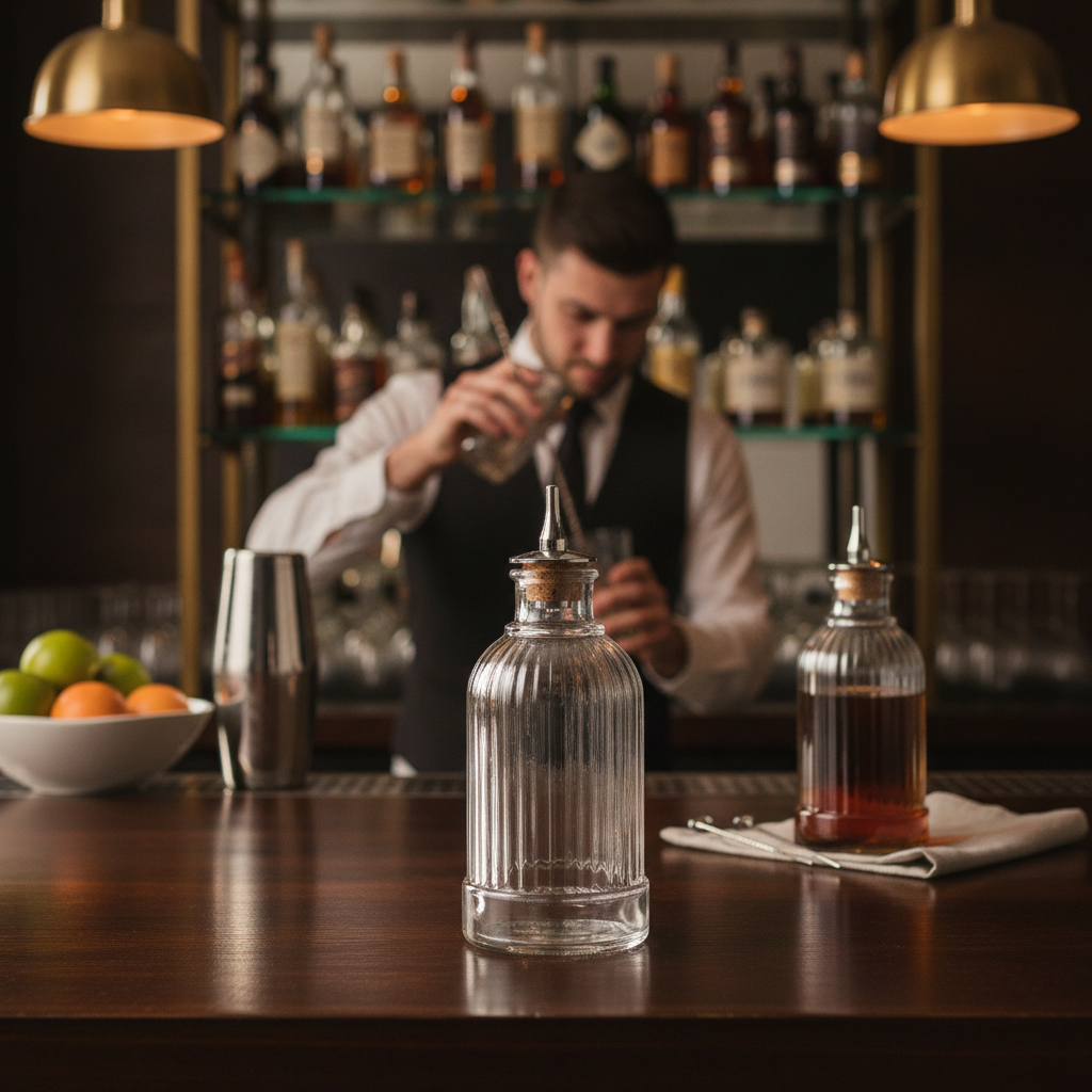 Glass Bitters Bottle 220ml for Bars & Pubs