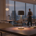 Aluminium & Plastic Round Dome Table Lamp 200mm for Indoor & Outdoor Use