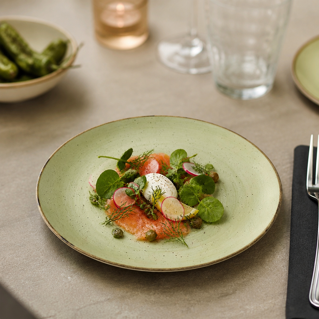 Coupe Plates 165mm Green Vitrified Ceramic for Hospitality Settings (Pack of 12)