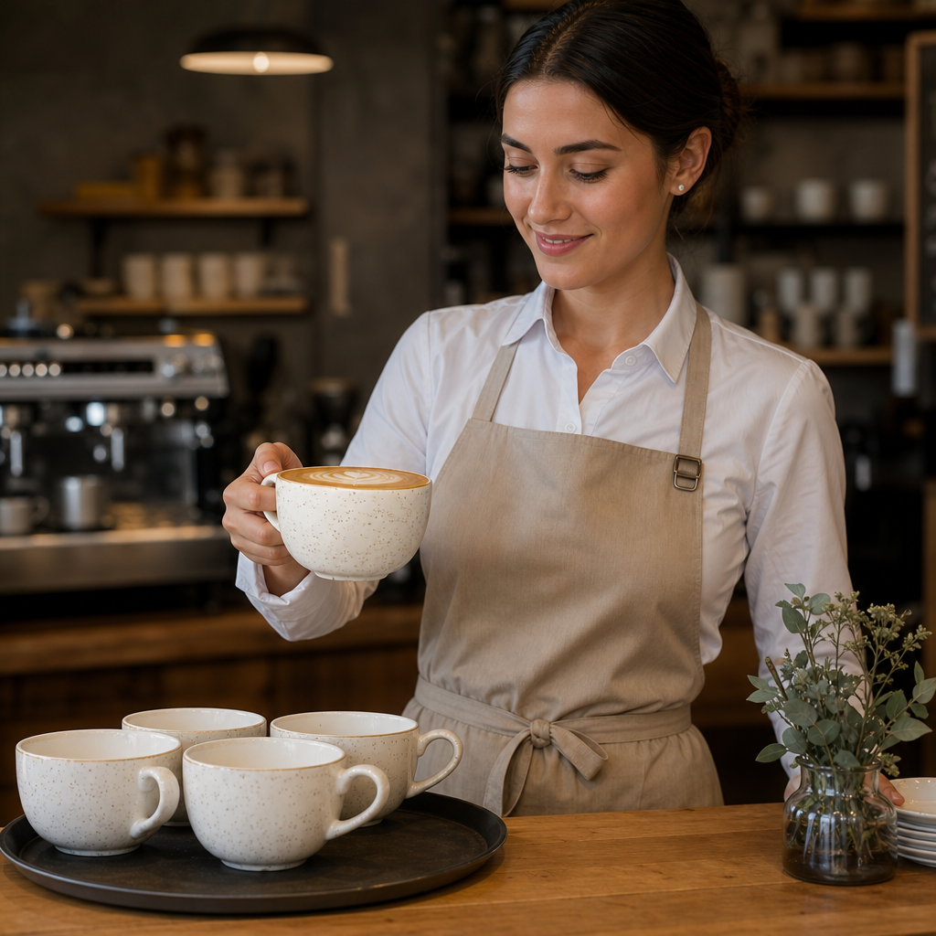 Ceramic Cappuccino Cups 460ml for Beverage Service (Pack of 6)