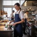 Polycotton Denim Short Bib Apron Blue for Food Service