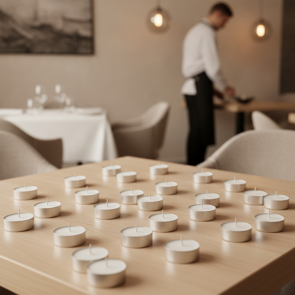 Wax White Wax Tealights 210x385mm for Events & Celebrations (Pack of 200)