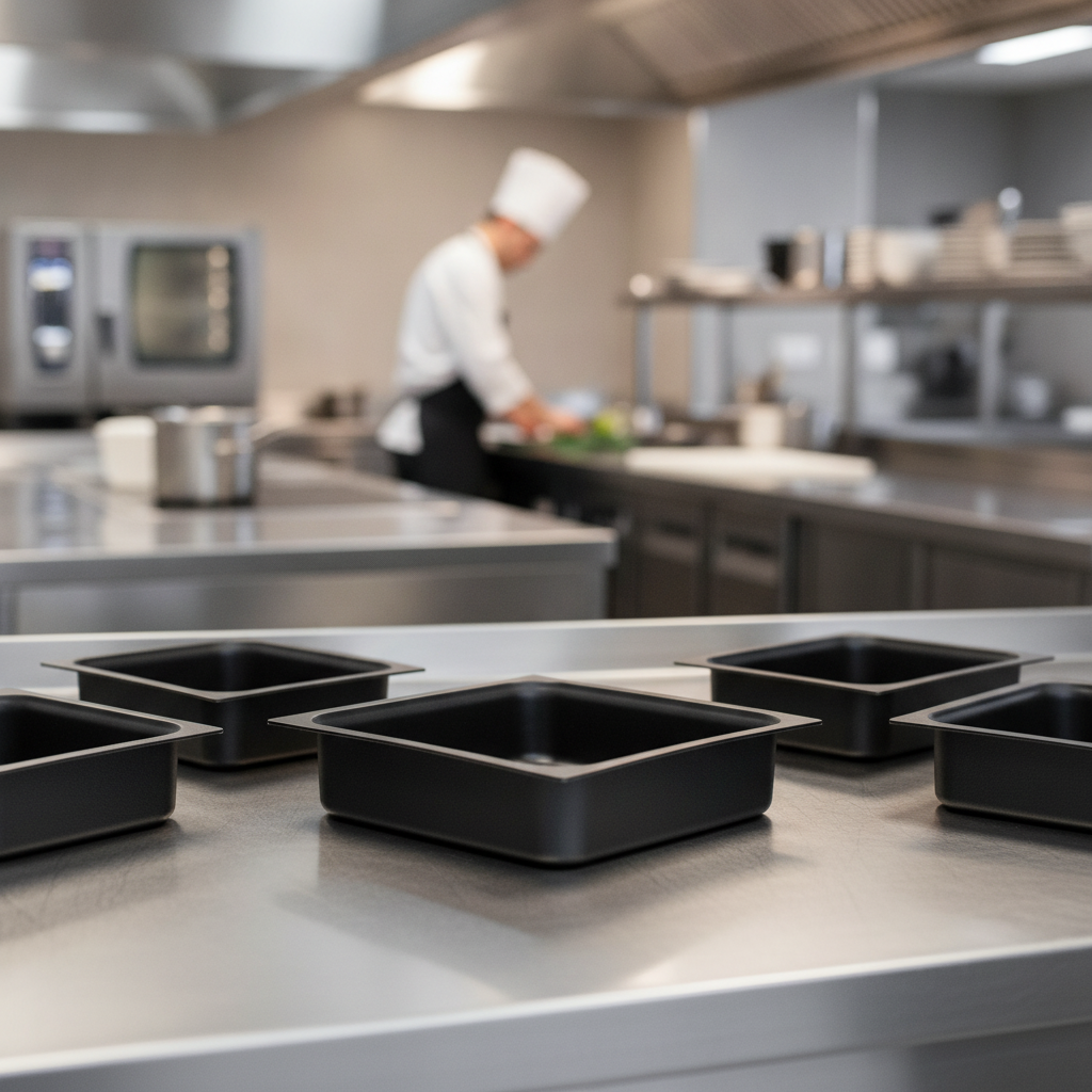 Black Polystyrene GN 1/2 Insert for Buffet Food Presentation