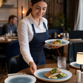 Contemporary Walled Plates Blue Vitrified Porcelain for Dining Experiences (Pack of 6)