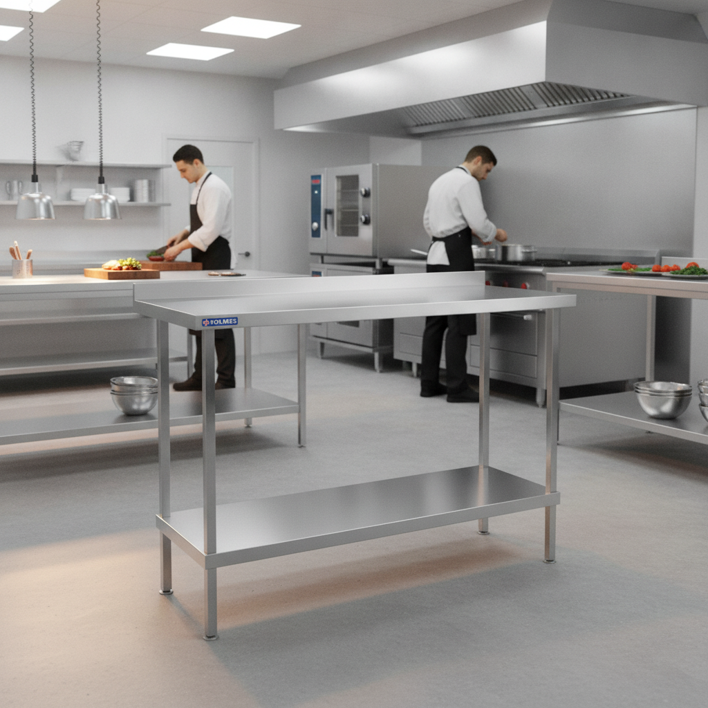 304 Stainless Steel Wall Table with Upstand 700mm for Busy Kitchens