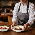 Low Bowl 165mm Cream Melamine for Serving Desserts