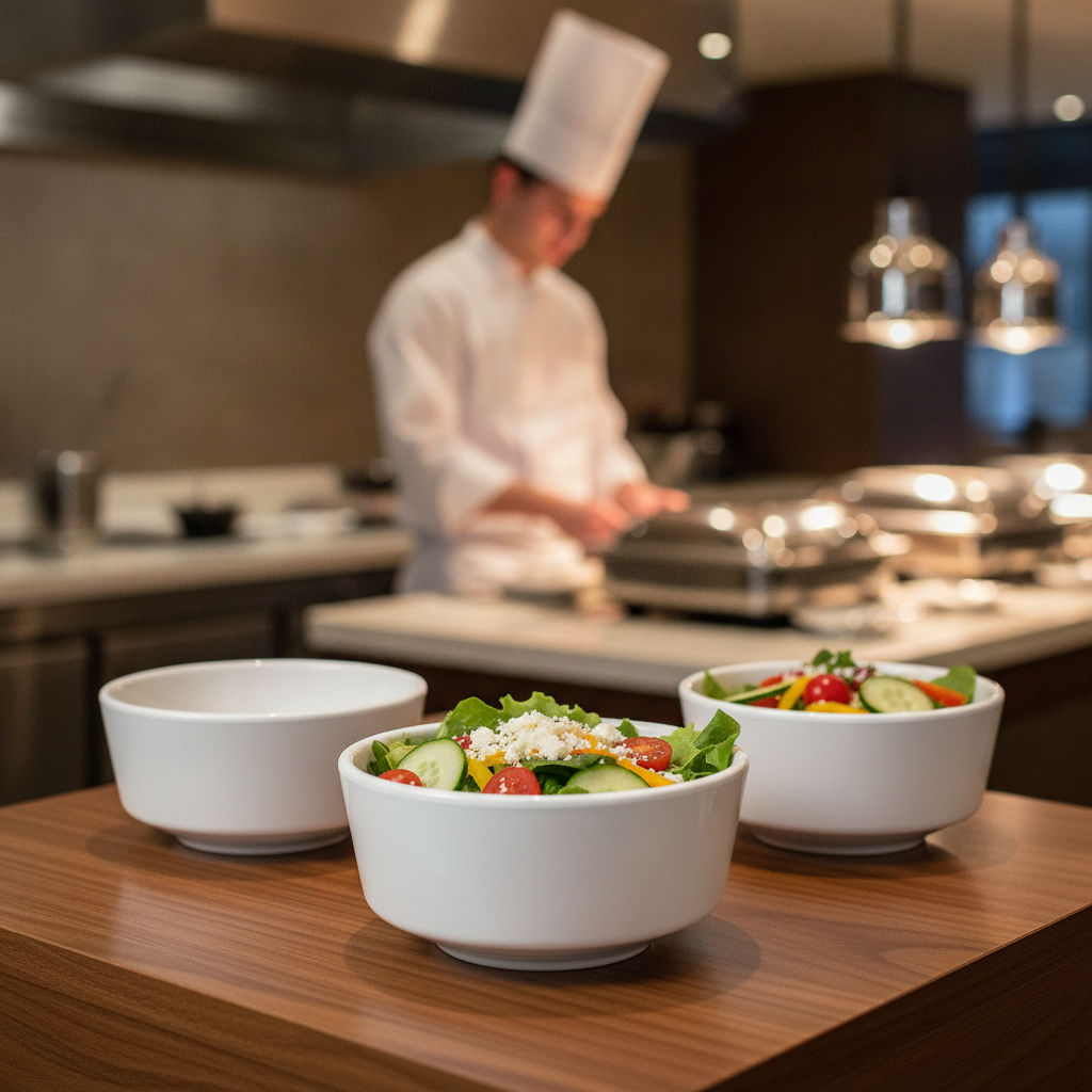 Melamine Round Bowl 450ml for Buffet Displays