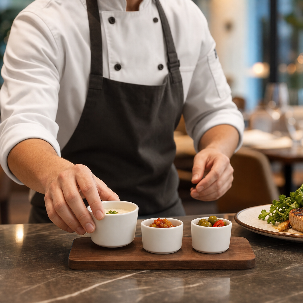 Straight Sided Dip Pots 110ml Porcelain for Casual Dining (Pack of 12)