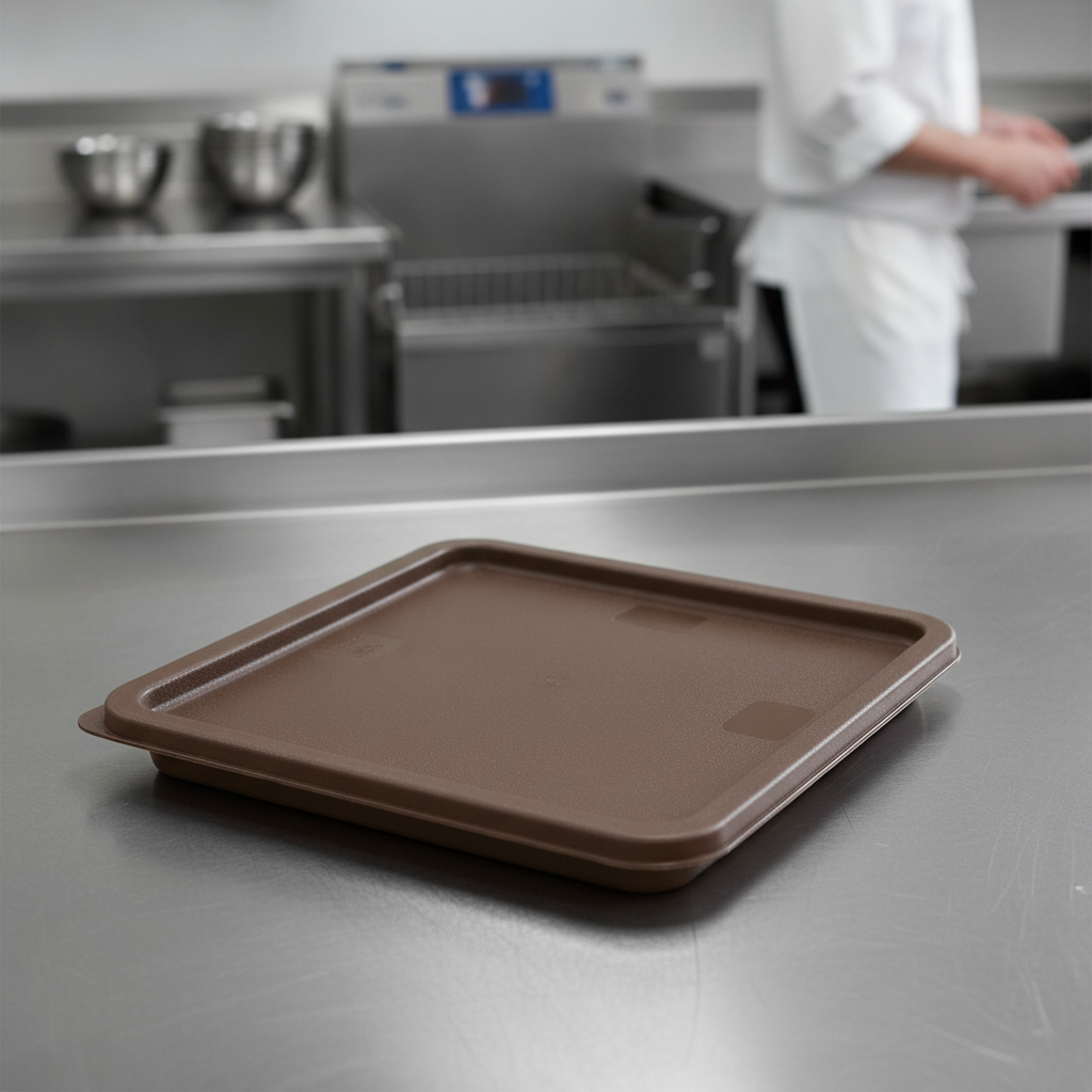 Polyethylene Brown Square Food Storage Container Lid for Food Preparation