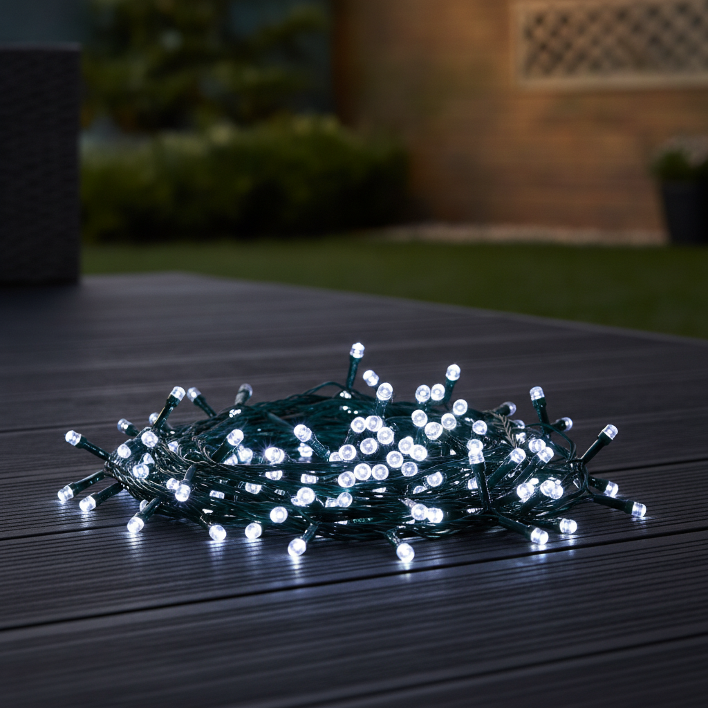 Cool White LED String Lights 37m for Indoor & Outdoor Use