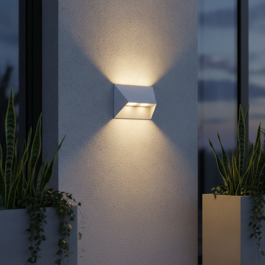 Aluminium Outdoor Wall Light in White for Modern Spaces