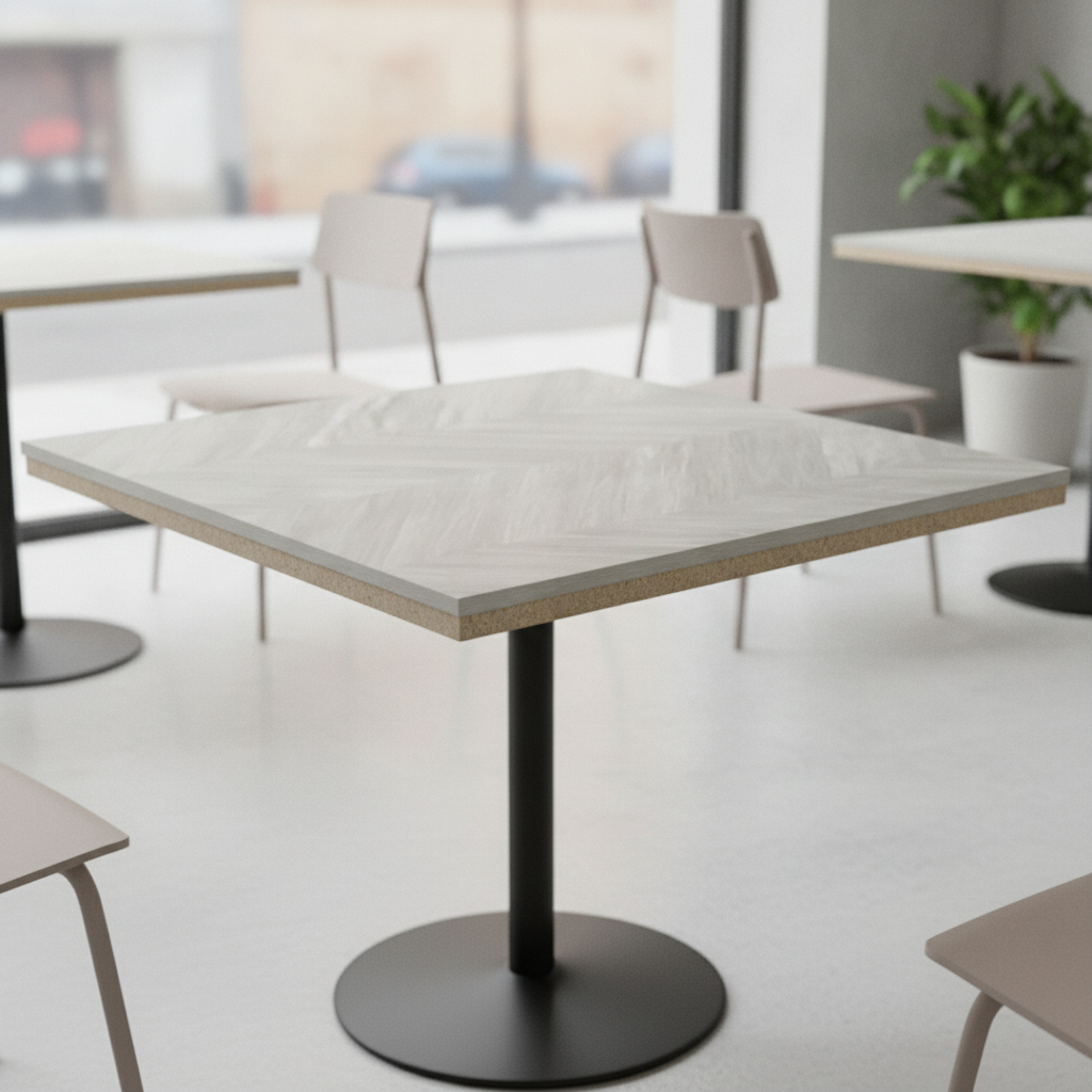 Honeycomb & Chipboard Chevron Design Table Top 700x700mm for Cafés & Offices