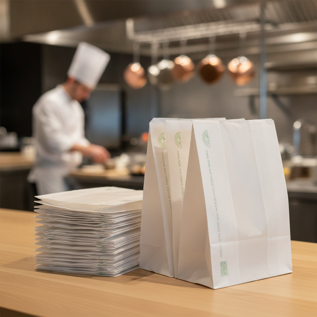 Compostable Glassine Hot Food Bags with NatureFlex Window for Food-to-Go (Pack of 500)