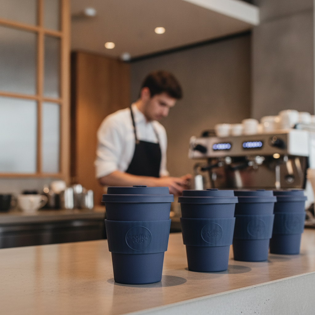 PLA Reusable Coffee Cup 340ml with Silicone Sleeve for Cafés