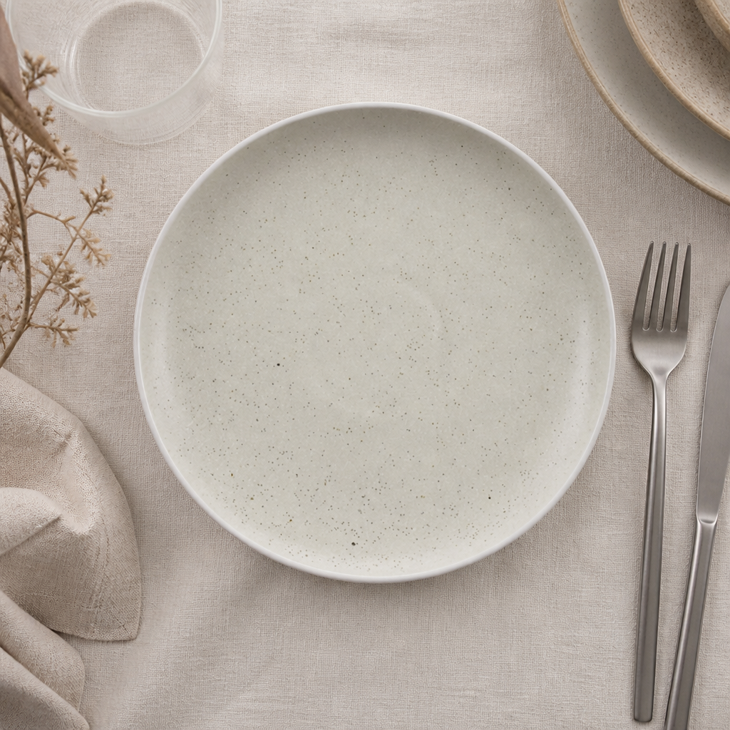 Artisan Sandstone Porcelain Plates 205mm for Elegant Dining