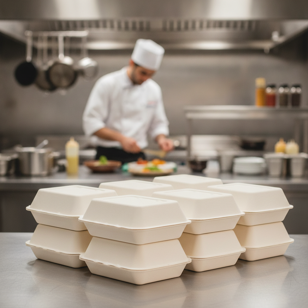 Bagasse Food Containers 9x6" for Takeaway Services (Pack of 200)