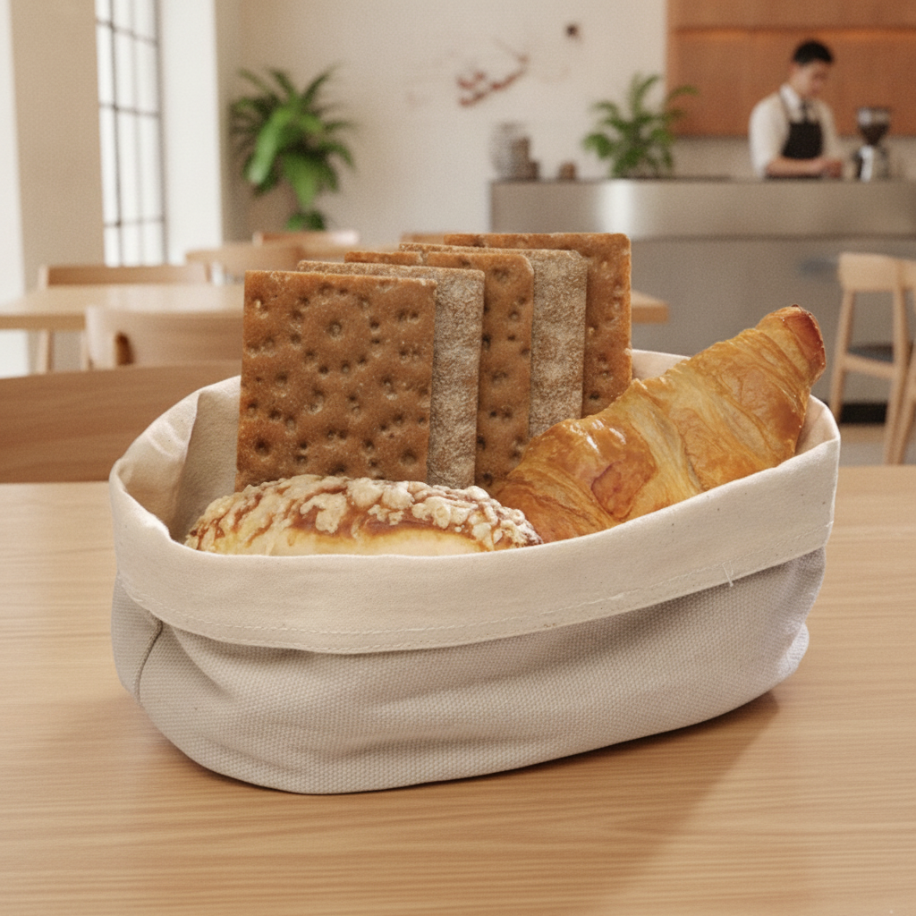 Canvas Oval Large Bag 250mm for Breakfast and Bread Service