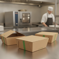 Paperboard Hinged Hot Boxes 6x6" for Food Delivery (Pack of 210)