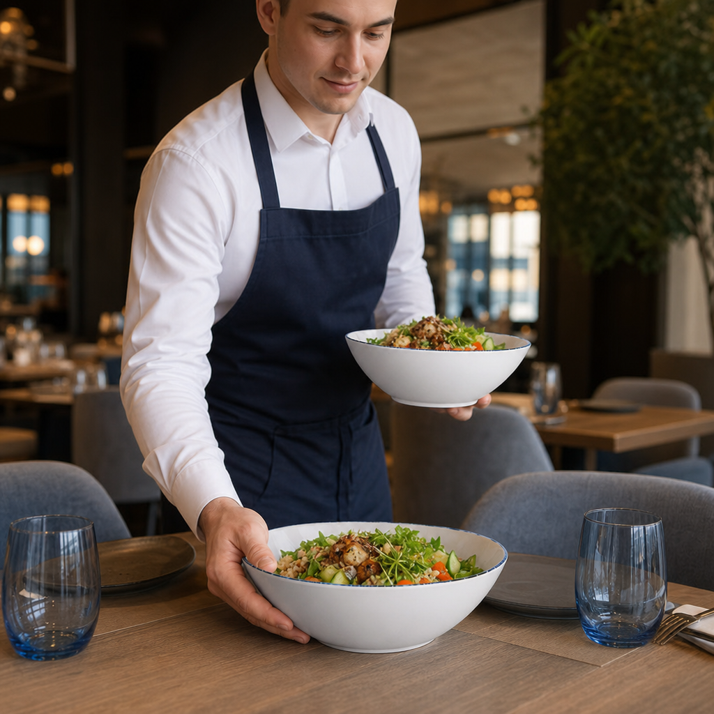 Coupe Bowls 165mm Blue Melamine for Food Service (Pack of 12)