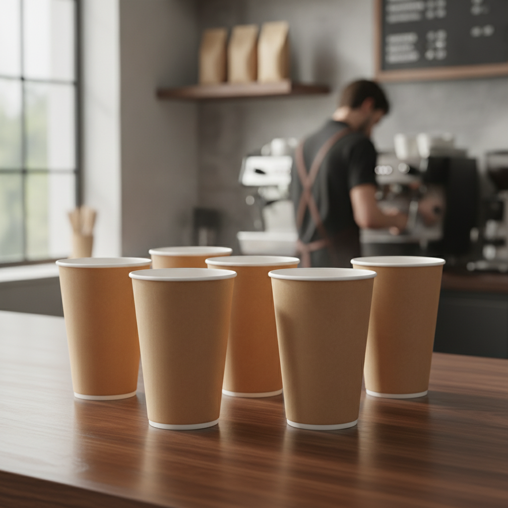 Cardboard Brown Takeaway Coffee Cups 455ml for On-the-Go Customers (Pack of 50)
