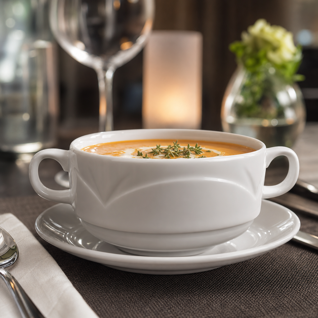 Bianco Handled Soup Cups 284ml for Elegant Dining - Pack of 36